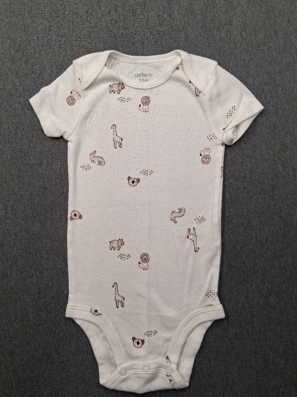 Infant boy or girls onesie, Carters, size 12 months, white, new without tags